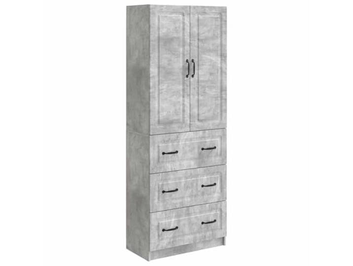 KUPTYERFG Schrankset 2-teilig Betongrau 66x34,5x87 cm Holzwerkstoff Vielseitige Kommode und Wandschrank mit Schiebetüren und Metallgriffen für Wohnzimmer, Flur oder Schlafzimmer.