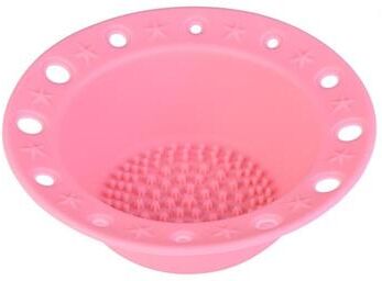 Inspired Deals Silicone Makeup Brush Cleaner Bowl Tray For Fast Brush Cleaning And Cosmetic Tool Care pink