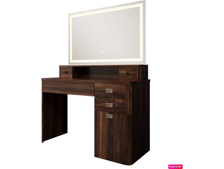 Coiffeuse Vicco Neria Chêne rustique 120cm avec miroir LED\, Model 54332