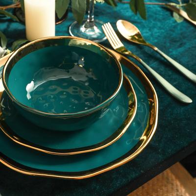 Stone Lain Porcelain Gold Halo Dinnerware Set