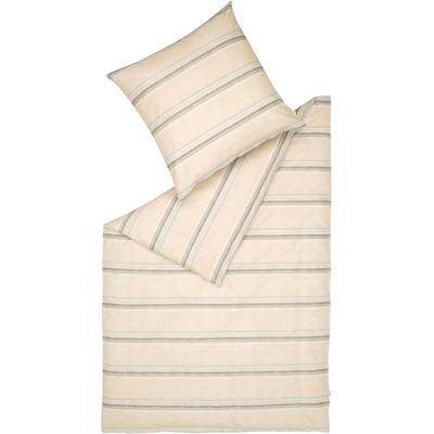 Bettwäsche ESPRIT "Adrien", beige (natur), B/L: 155cm x 220cm, 1 Stk., 1 Stk., Chambray, B/L: 80cm x 80cm, 2 Stk., Chambray, Obermaterial: 100% Baumwolle, Bettwäsche, Bettwäsche, mehrfarbige Querstreifen