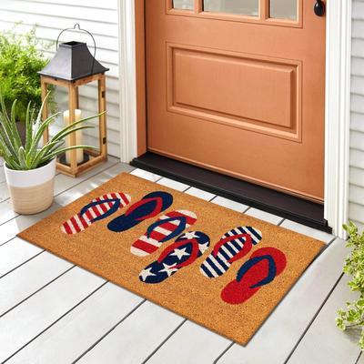 Liora Manne "Lush Decor Natura Freedom Flops Outdoor Mat Natural 24""X36"""