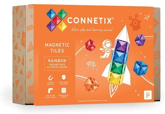 Connetix - Rainbow Square Pack 42 Pieces - (CT-R-00042-SQ)