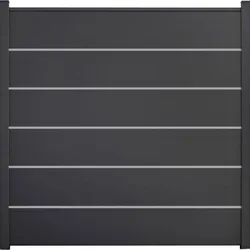 GroJa BasicLine Premium PVC-Steckzaun Sichtschutzzaun Anthrazitgrau Sichtschutz Lamellenzaun