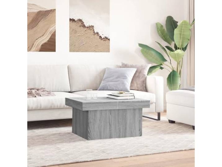 KTHLBRH Couchtisch, Sonoma-Grau, 100 x 55 x 40 cm, mehrschichtiges Holz Gleitfläche, großer versteckter Raum, glatte Oberfläche, feuchtigkeitsbeständig