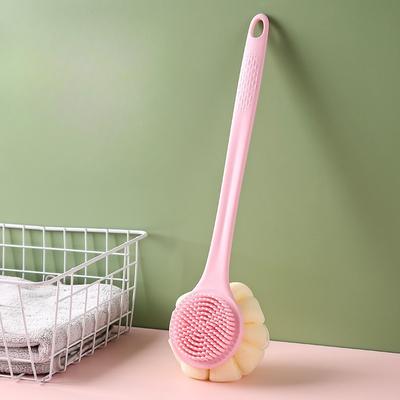 Multicon Wholesale Hub Shower Back Scrubber, Soft Silicone Body, Long Handle Back Brush, Exfoliating Bath Brush, Skin Health, Bath Supplies pink