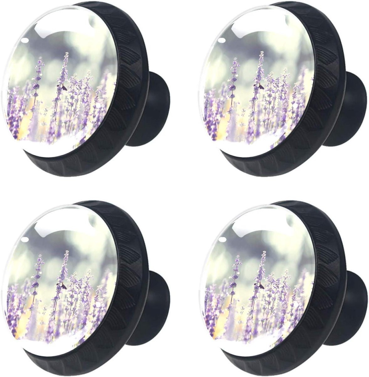 Transparante Kristallen Meubelgrepen met Lavendel Knoppen - 30mm Diameter