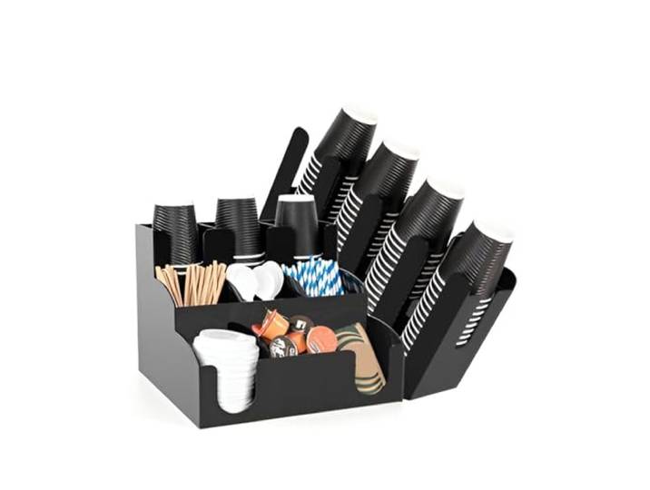 KELUNIS Coffee Station Organizer Für Countertop, Coffee Bar Supplies Organizer, Dispenser-Arbeitsplatte Für Sirup, Tassen, Rührer