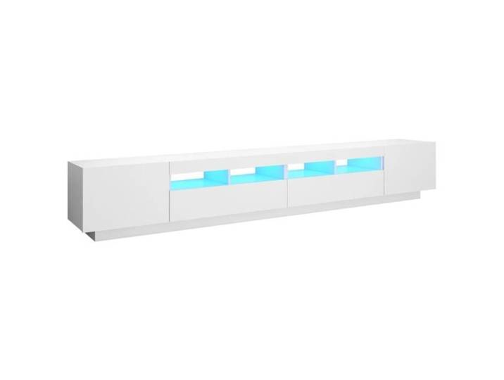 Meuble TV - AKOZON - 260x35x40 cm - Lumières LED RVB - Montage facile - Design contemporain