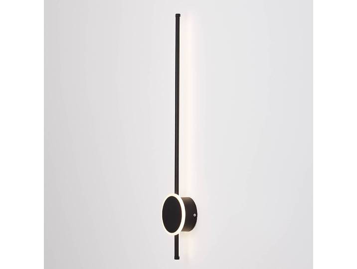 Wandleuchte Clock 80cm Schwarz/Schwarz Kabel ABS, Fassung ABS, Baldachin Aluminium, Gehäuse Leuchte Aluminium Nicht austauschbare LEDs