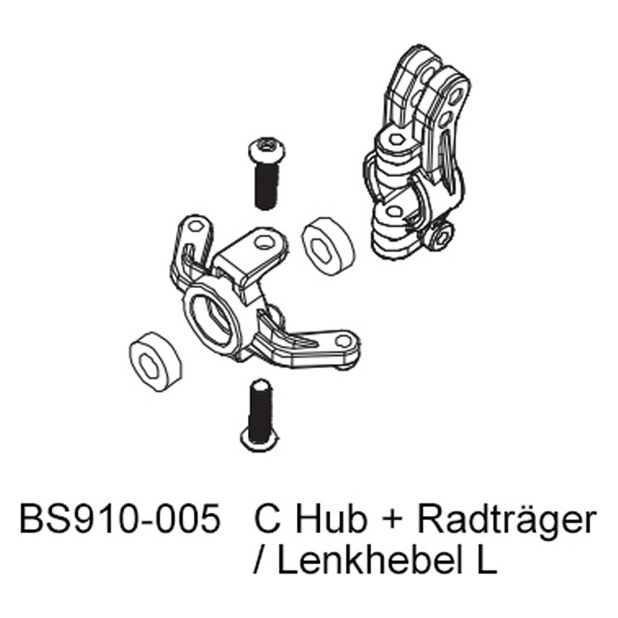 D-Power C Hub + Radträger / Lenkhebel L - BEAST BX / TX (BS910-005)