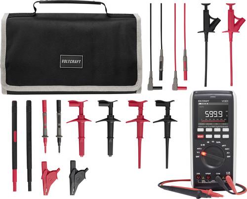 VOLTCRAFT VC-831 Multimeter mit MLSet-100 Messleitungen und Tasche