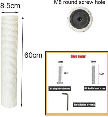 Uplifted Finds PVC DIY Cat Scratching Post Replacement Column 60 X 8.5 Cm