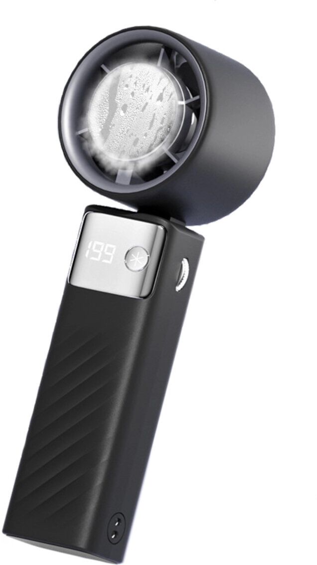 INF Mini-Kühlventilator mit Eis-Kompression — faltbarer, tragbarer Hand- und Tischventilator mit thermoelektrischer Schwarz