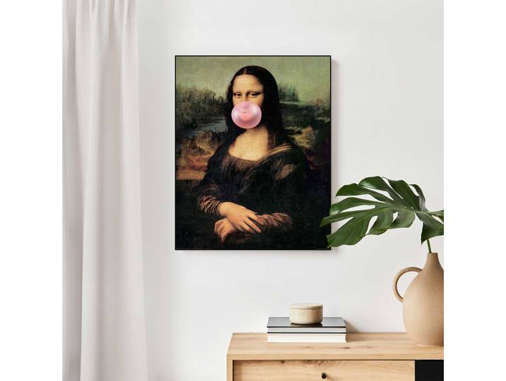 Wandbild REINDERS Mona Lisa Bubblegum , braun (farbe bild(er): braun), B:40cm H:50cm T:3cm, MDF, Bilder, Wandbild
