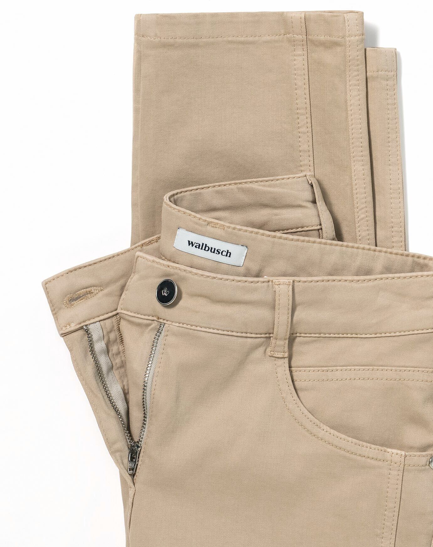 Walbusch 7/8-Baumwollhose Figurwunder FF, Feminine Fit#normale Größen#Kurzgrößen, Farbe Beige, 25, mit Bauchweg-Funktion vorverlegte Seitennaht Damen