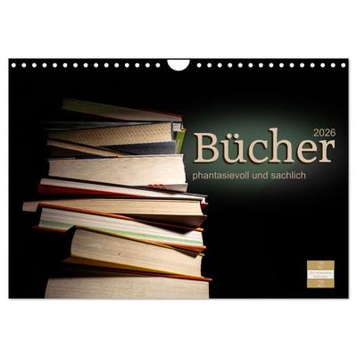 Bücher phantasievoll und sachlich (Wandkalender 2026 DIN A4 quer), CALVENDO Monatskalender