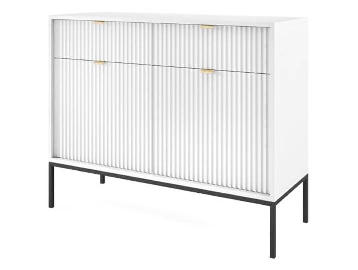 Selsey VELLORE - Commode à Deux Portes - Blanc avec Pieds Noires