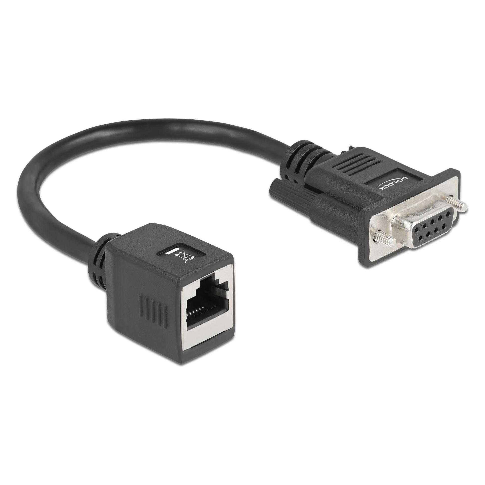 Delock Seriell RS-232/422/485 Adapter DB9 Buchse zu RJ45 Buchse (0.20 m) (64122)