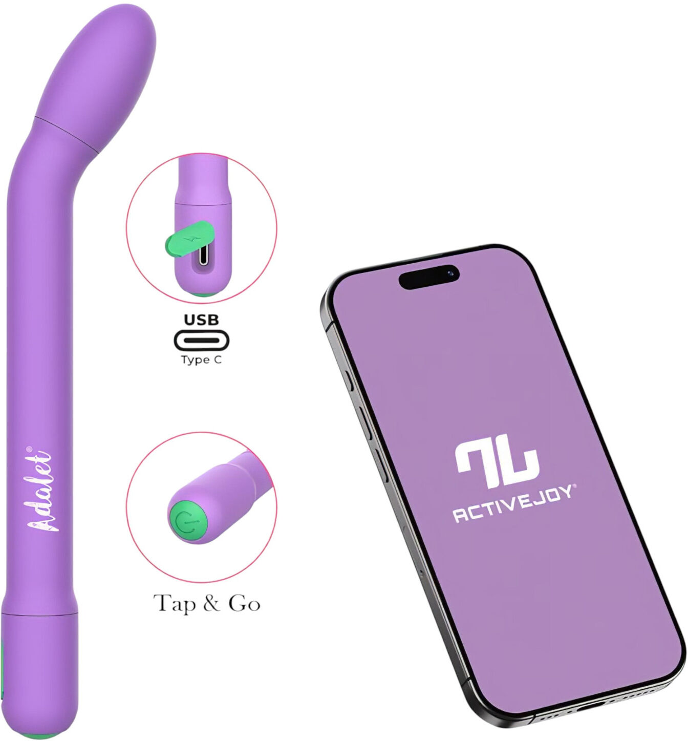 Adalet Gently - App-controlled G-spot and prostate vibrator (purple)