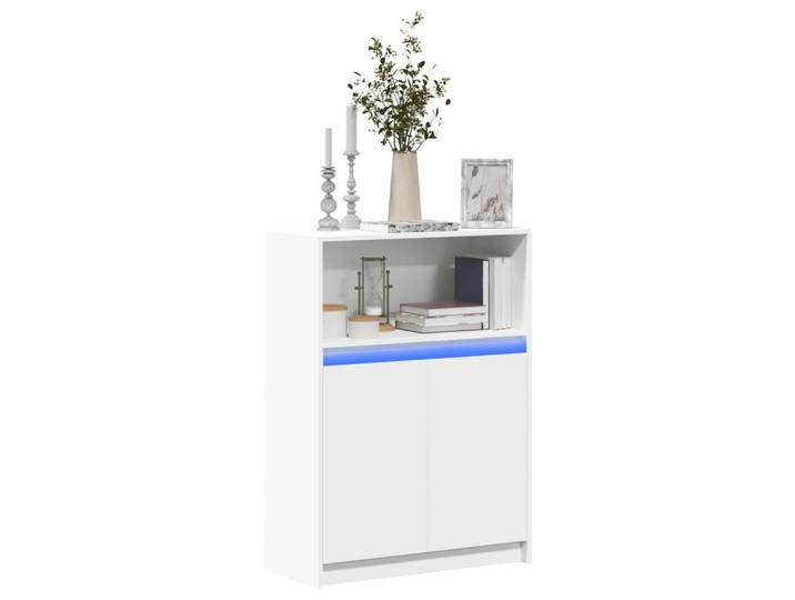 vidaXL Sideboard vidaXL Sideboard mit LED Weiß 72x34x100 cm Holzwerkstoff
