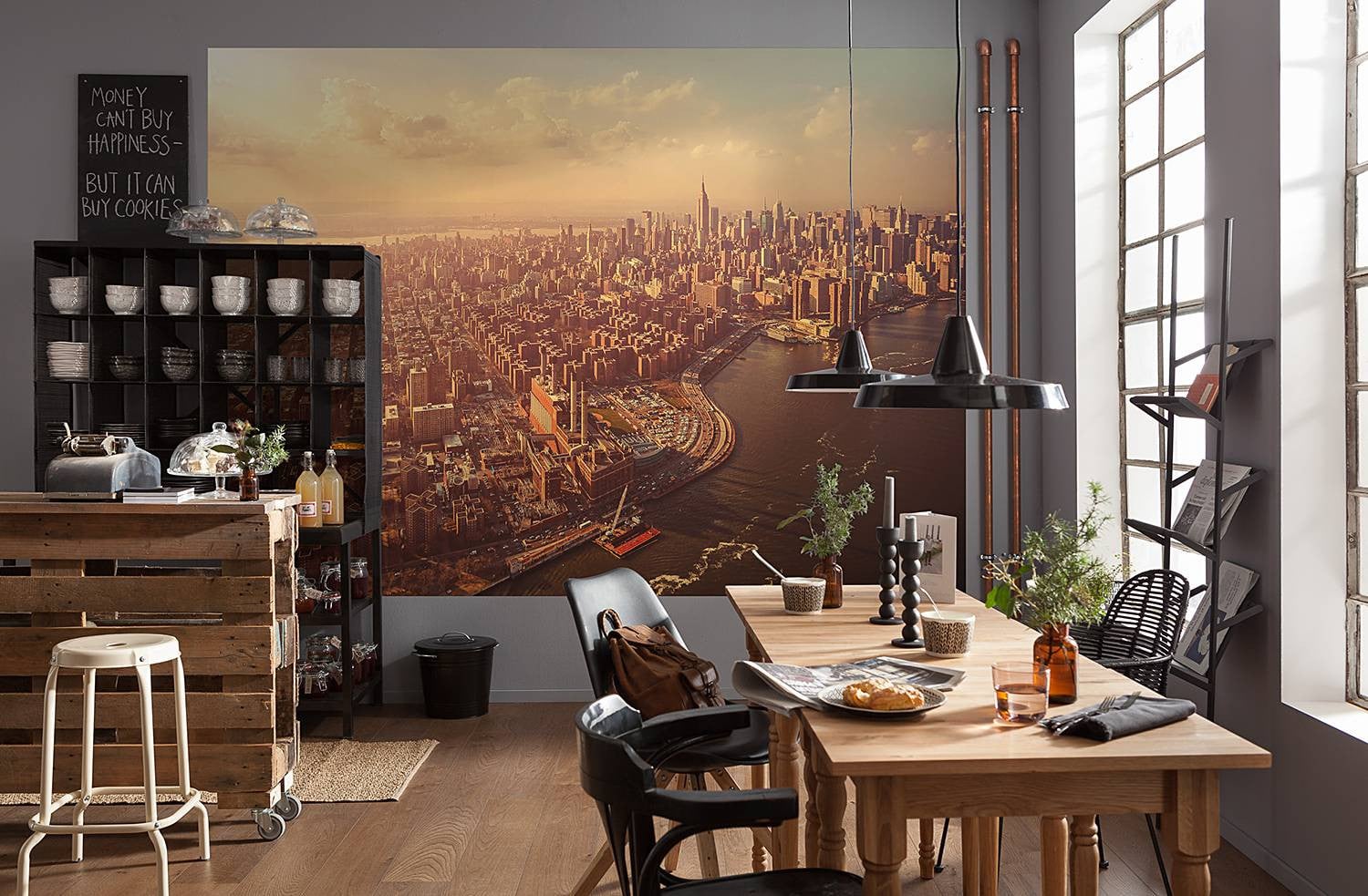 home24 Fotobehang Manhattan Mural B: 254 cm, H: 184 cm