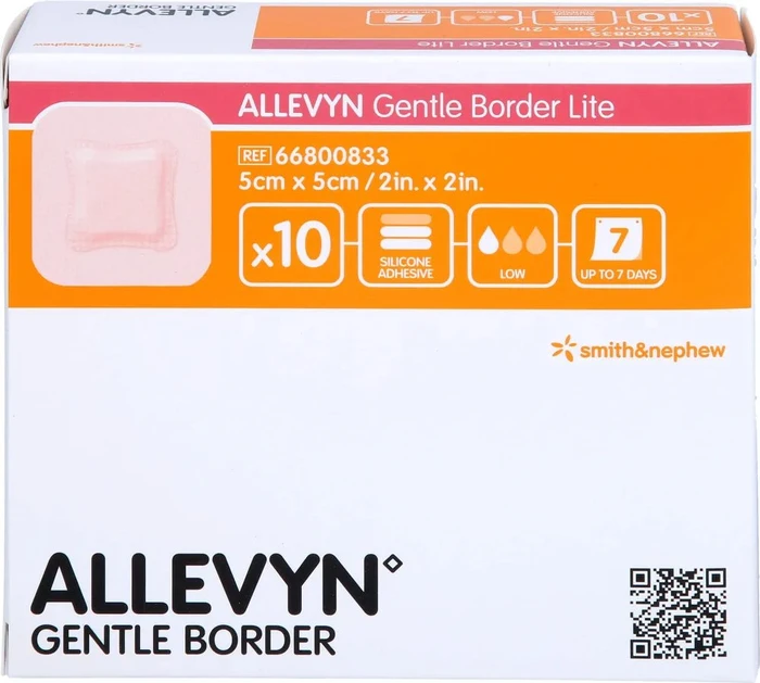 Allevyn Gentle Border Lite 5 x 5cm 66800833 ok Nlfr 10 St Kompressen