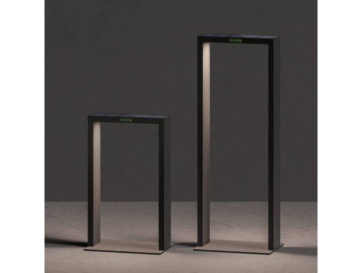 KLEWE LED-Solarlampe AXIS MAXI, anthrazit, 65 cm, Alu, IP65, schwarz, Aluminium, Modern, Solarleuchte