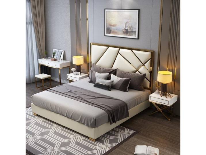 Xlmoebel Polsterbett Luxuriöses gepolstertes Doppelbett für eleganten Schlafkomfort (Doppelbett, Bett), Hergestellt in Europa