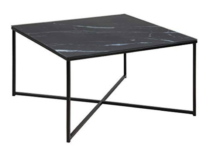 AC Design Furniture Couchtisch Antje, B: 80 x T:80 x H: 45 cm, Glas, Schwarz