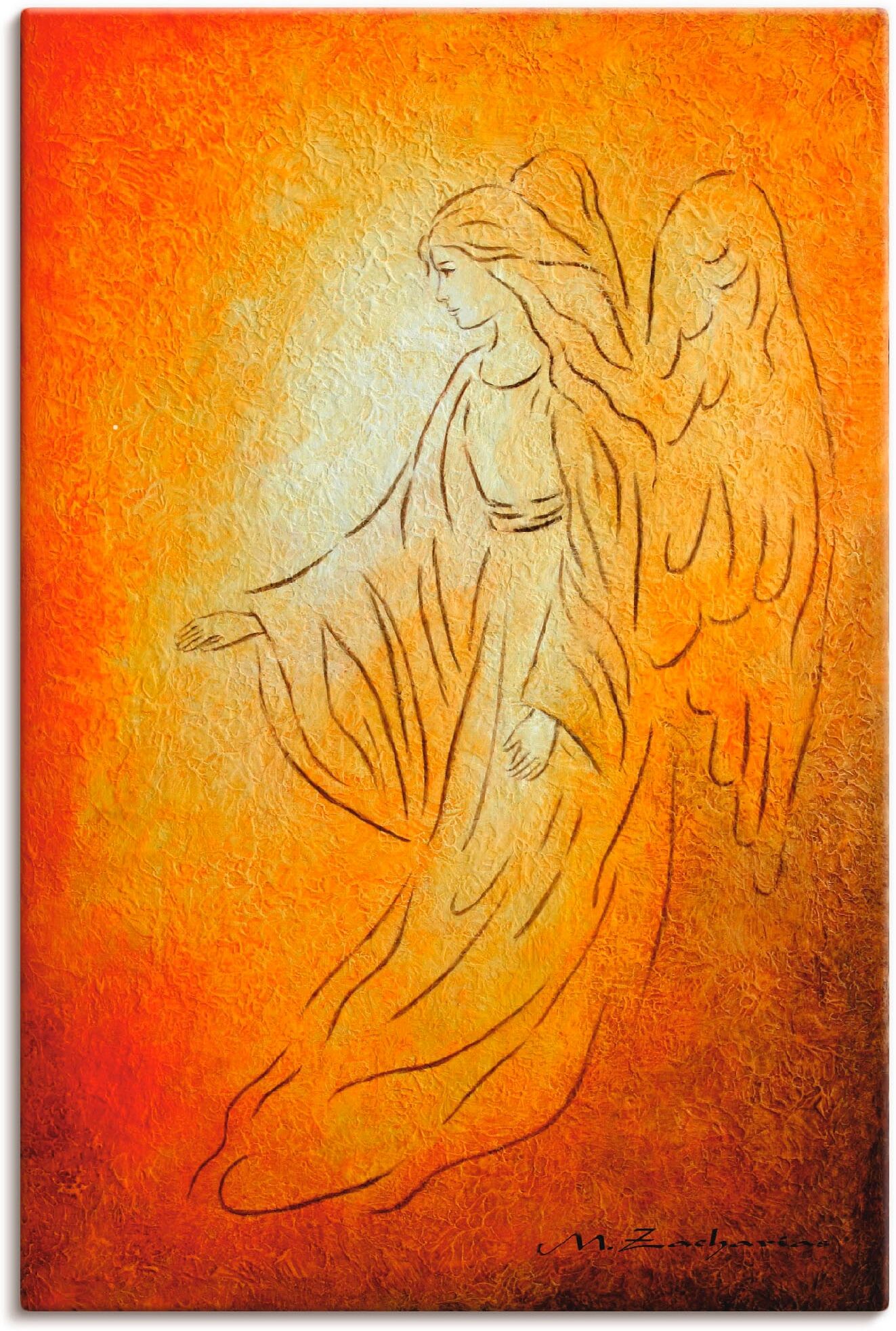 Wandbild ARTLAND "Engel der Heilung - Engelkunst", orange (farbe bild(er): orange), B:40cm H:60cm, Bilder, Wandbild, als Leinwandbild, Poster in verschied. Grössen farbe bild(er): orange B/H/T: 40cm x 60cm, Leinwandbild Religion Hochformat, 1 Stk.