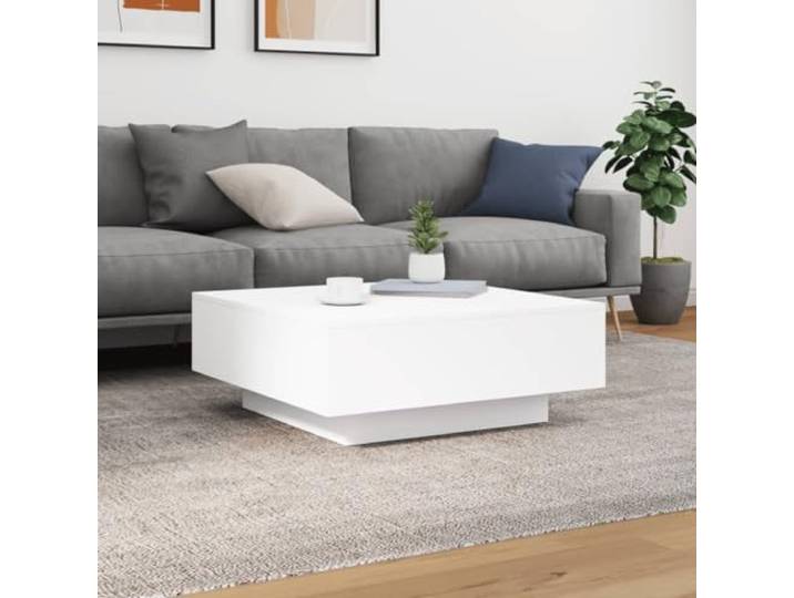 KTHLBRH Beistelltisch weiß 80 x 80 x 31 cm Holz mehrschichtig Robuste Tischplatte, vielseitiges Design, Beistelltisch oder Teetisch, einfache Montage