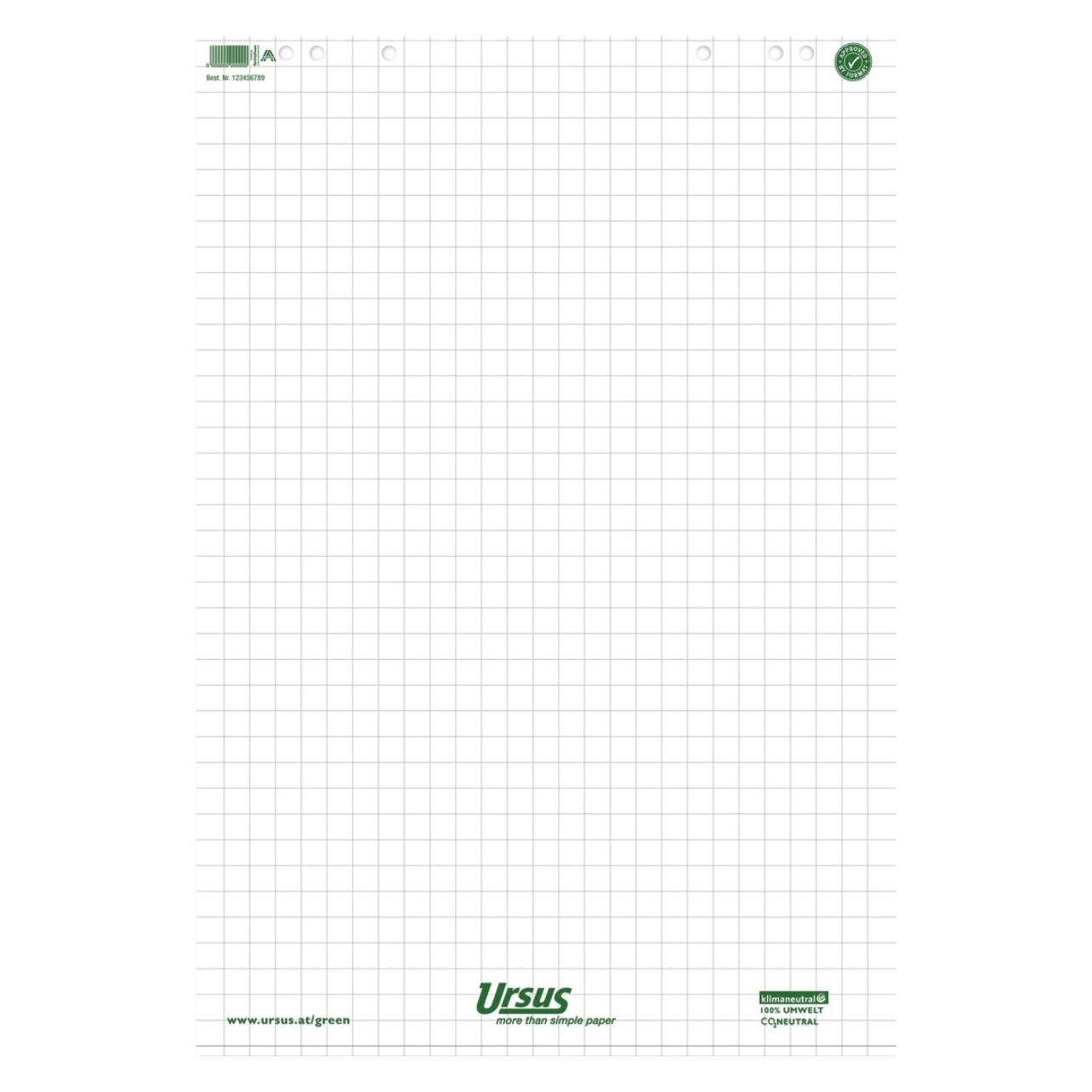Ursus Flipchart 68 x 99 cm, 20 Blatt, Kariert, 5 Stück (608580020)