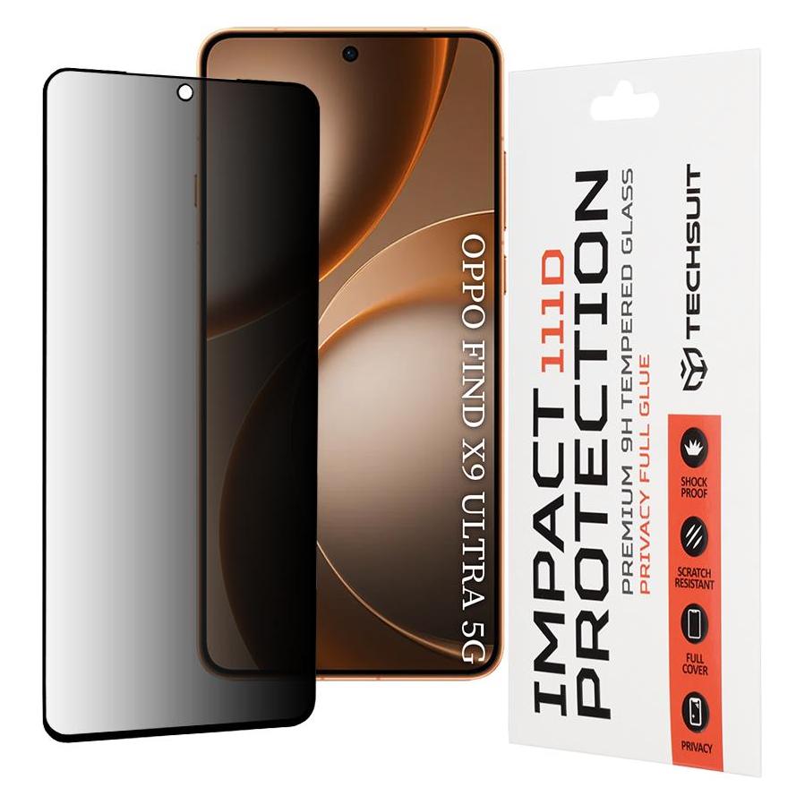 Techsuit - 111D Privacy Full Glue - Oppo Find X9 Ultra - Black (Oppo Find X9 Ultra) (69193463)