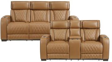 Fremont & Park Luminate Faux Leather 2-Piece Power Reclining Living Room Sofa Set