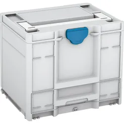 Tanos systainer3 Combi M 337 lichtgrau (RAL 7035), Verschluss himmelblau (RAL 5015), Griff weiß (RAL 9016) - 83550048.174