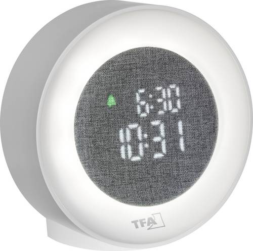 TFA Dostmann 60.2047.02 Quarz Lichtwecker Weiß Alarmzeiten 1 Ambiente Licht