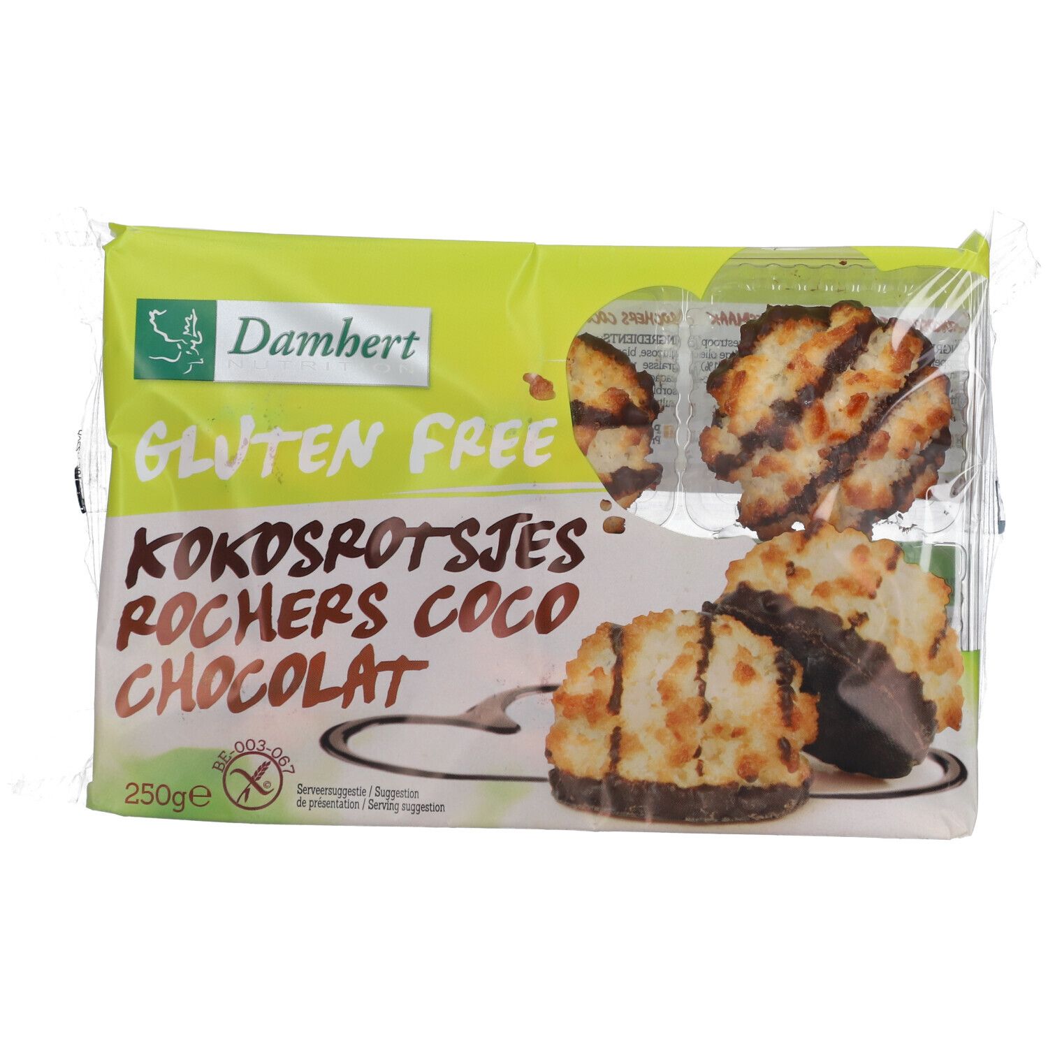 Damhert Glutenvrije Kokosrotsjes Chocolade 250 g Kekse