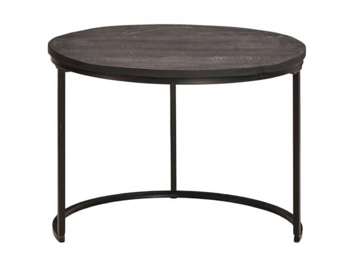 KTHLBRH Beistelltische Nest 3 Stück Holz Mango Stahl Stapelbares Set, minimalistisches Design, rundes Profil, für Wohnzimmer, Dekoration und Zeitschriften