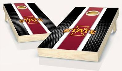 Skip's Garage Iowa State Cyclones Striped Outdoor Cornhole Board Set