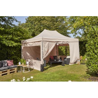 Faltpavillon SIENA GARDEN "Allrounder", grau (grau, taupe, taupe), B/H/T: 450cm x 300cm, Pavillons, 300x450 cm