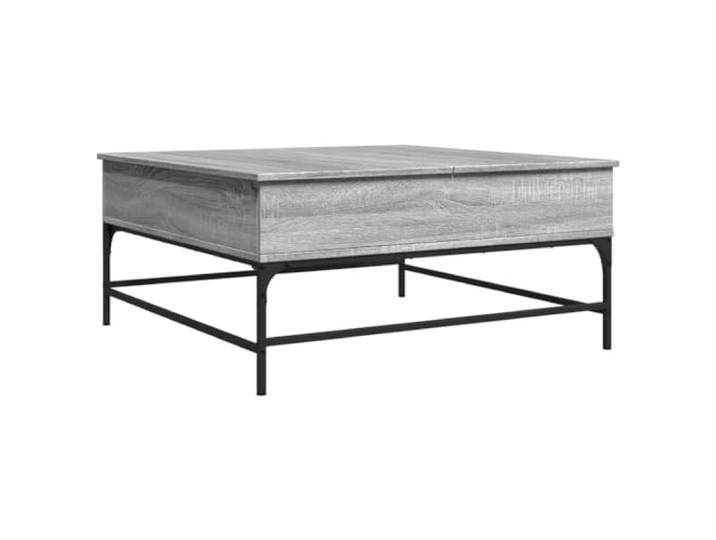 KMVXCVNM Couchtisch Höhenverstellbar 95x95x45 cm Grau Sonoma Praktischer Wohnzimmertisch mit anhebbarer Platte und 2 Fächern für ein aufgeräumtes Ambiente.