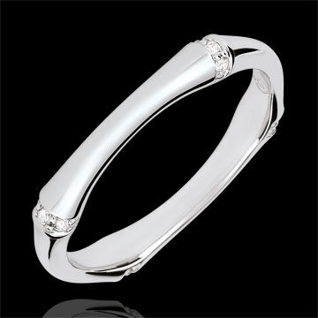 Edenly Ring Heiliger Urwald - Diamantenvielfalt 3 mm - 9 Karat WeiÃŸgold