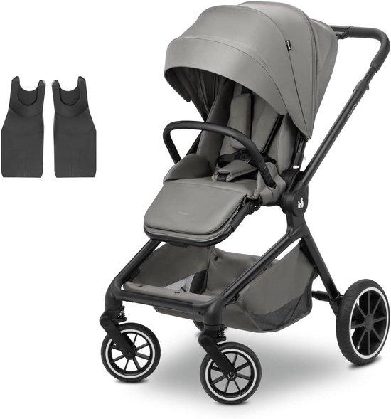 Baby-Kinderwagen - Reisebuggy - Komfortables Reisen - Inklusive Adapter für Kindersitz - Bis zu 22 kg - Dunkelgrau
