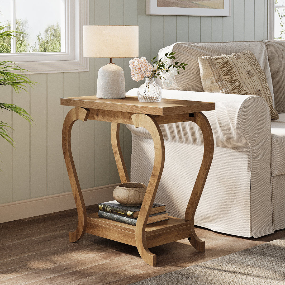Blue Elephant Four Leg Rectangular Side Table Brown 59.9cm H X 59.9cm W X 30cm D