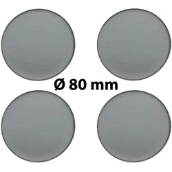 4 x Ø 80 mm Polymere Aufkleber / Metall-Optik / Nabenkappen, Felgendeckel