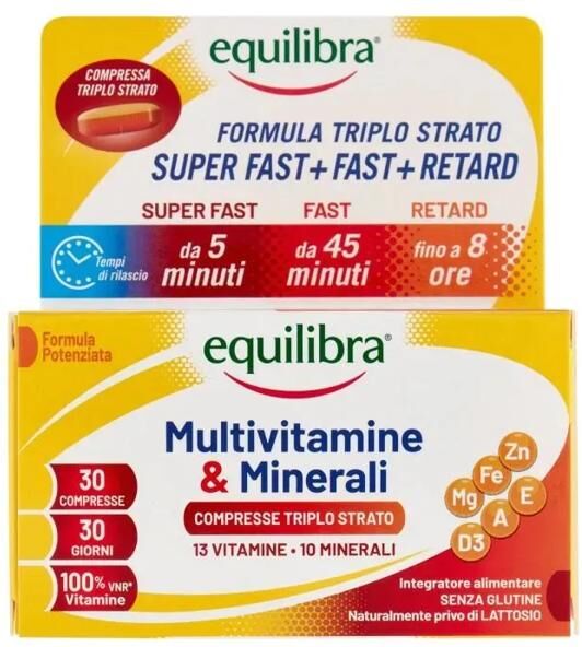 Equilibra Multivitamine e Minerali Bipacco 30+30 Compresse Integratore per Stanchezza e Affaticamento