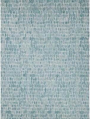 Exquisite Rugs Ink Blot hand-tufted New Zealand Wool Turquoise Area Rug - 2' x 3'