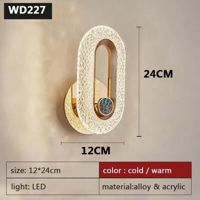 Uplift Picks Modern Nordic LED Wall Sconce Iron Acrylic Bedroom Light b cool White (5500 7000k)
