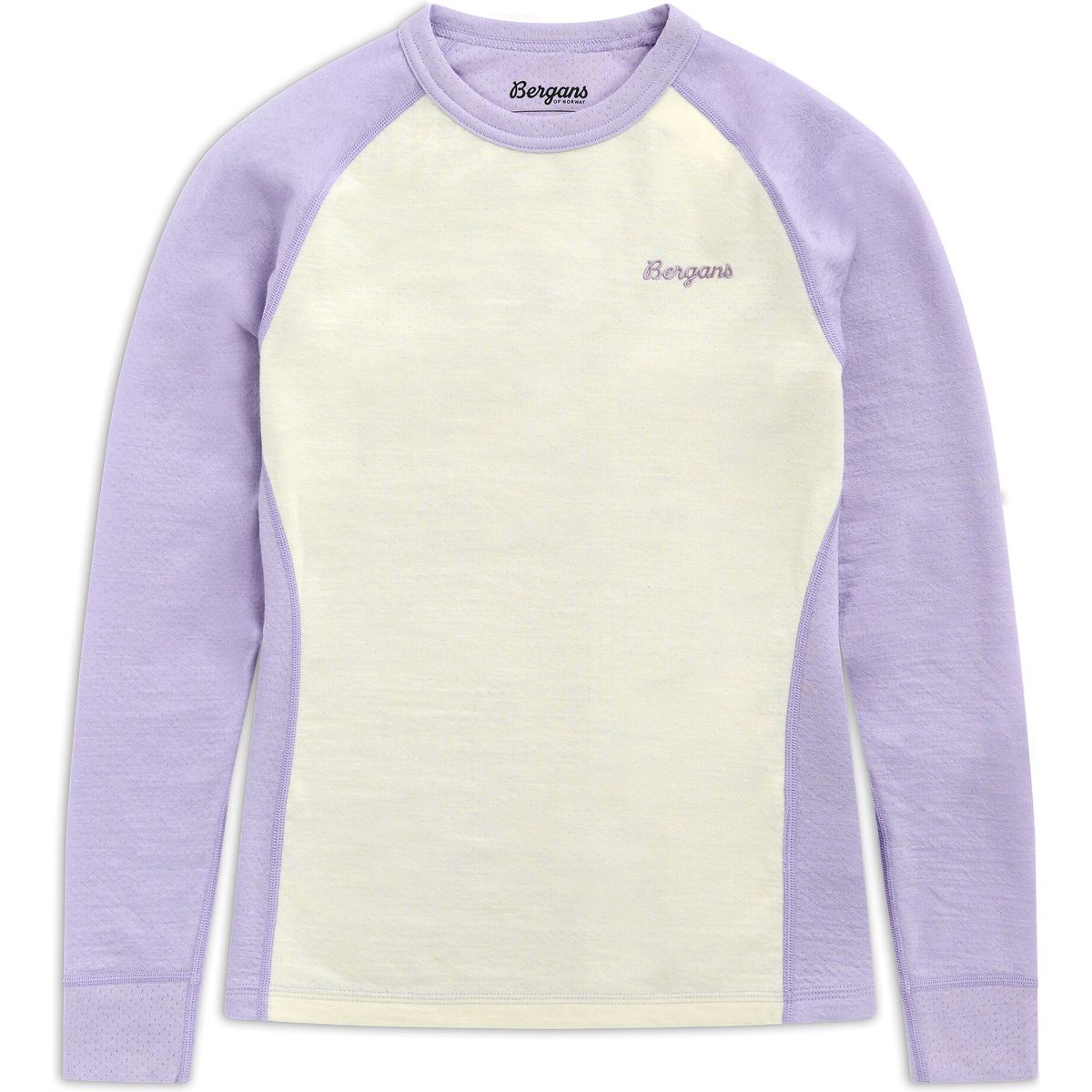 Bergans Inner:dual Merino Junior Long Sleeve light acai smoothie/vanilla white (25839) 128 260910-3440-25839-128